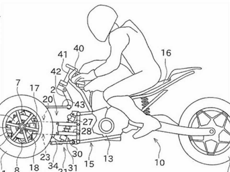 Imagem revelada pela Kawasaki adiantando sua concepção singular para um novo modelo