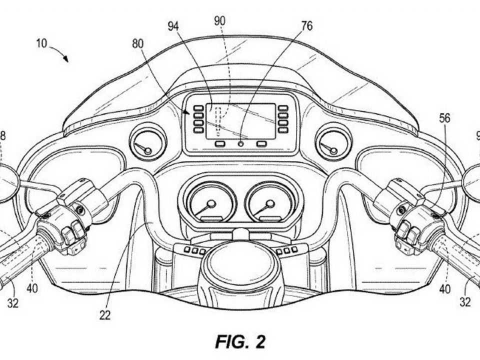 Patente mostra novo controle de cruzeiro da Harley-Davidson