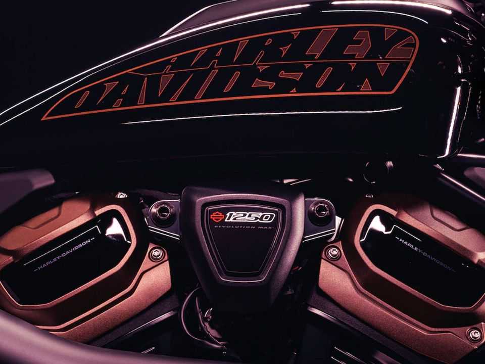 Imagem de teaser da nova moto da Harley-Davidson: motor Revolution Max