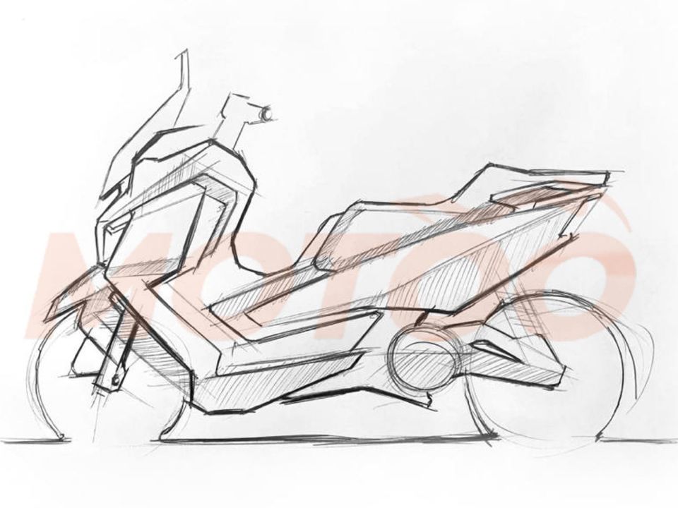 Linhas de desenho da futura scooter elétrica da Voltz