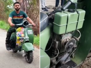 A scooter movida a diesel que pode rodar 80 km com 1 litro de combustvel