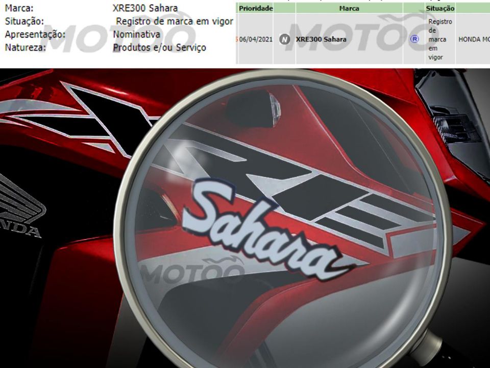 XRE 300 Sahara agora é marca registrada da Honda