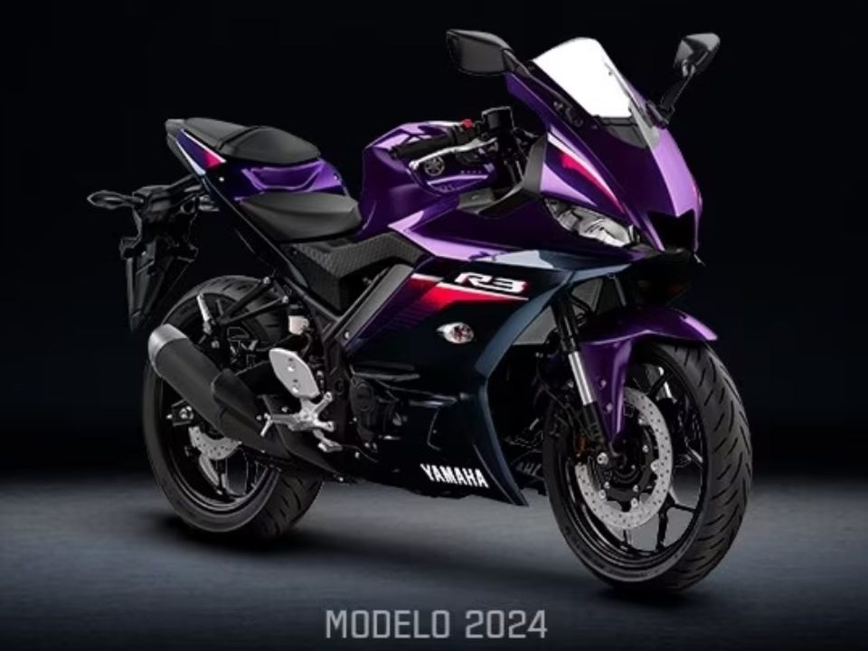 Yamaha R3 2024 surge nova cor roxa no Brasil MOTOO