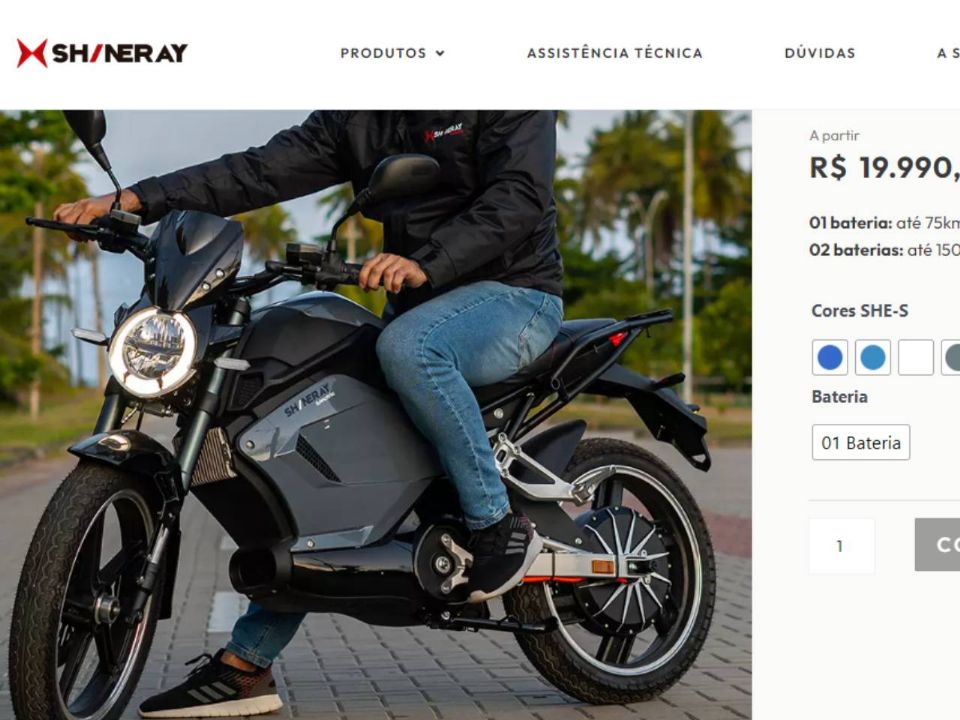 Shineray vende motos on-line
