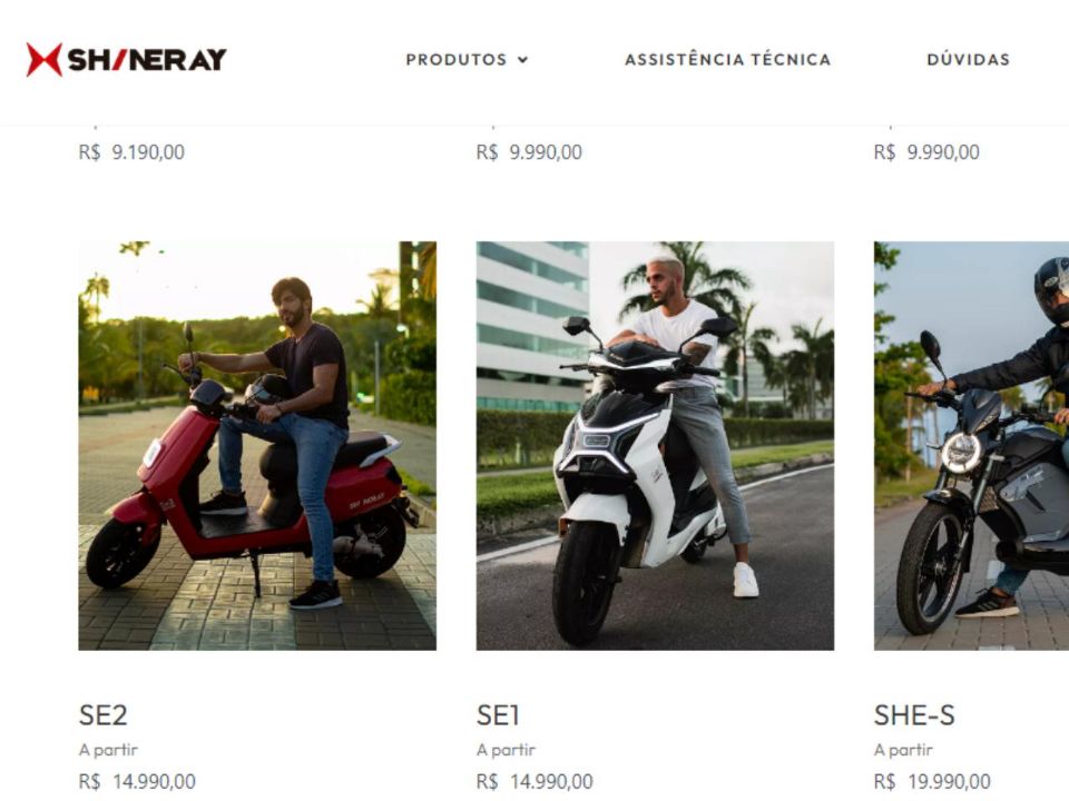 Vendas on-line da Shineray