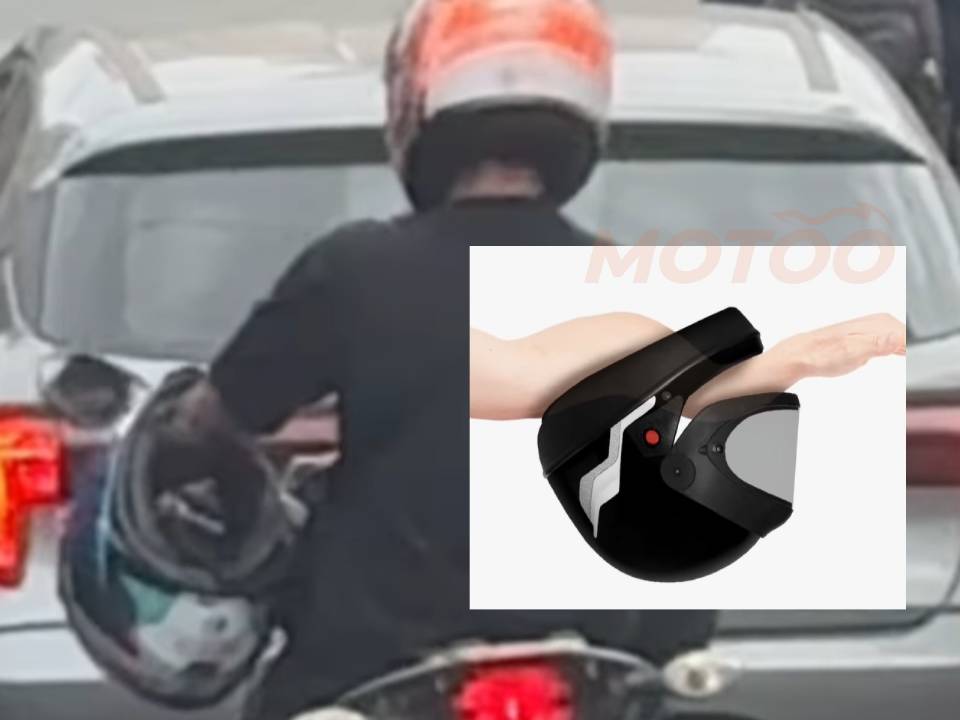 Leva capacete no brao? Entenda o grave risco na moto