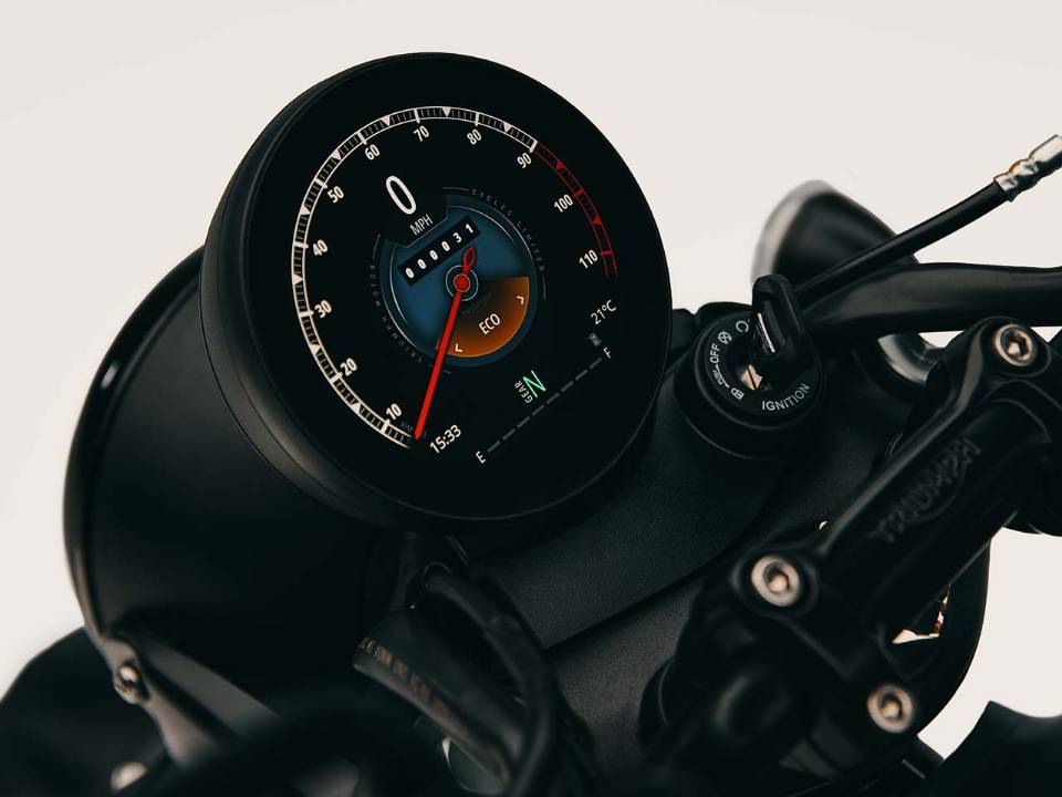 Triumph Bonneville T40 - detalhe do painel