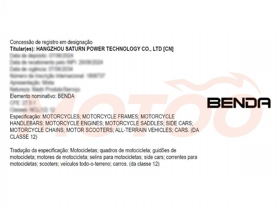 Registro da Benda no INPI