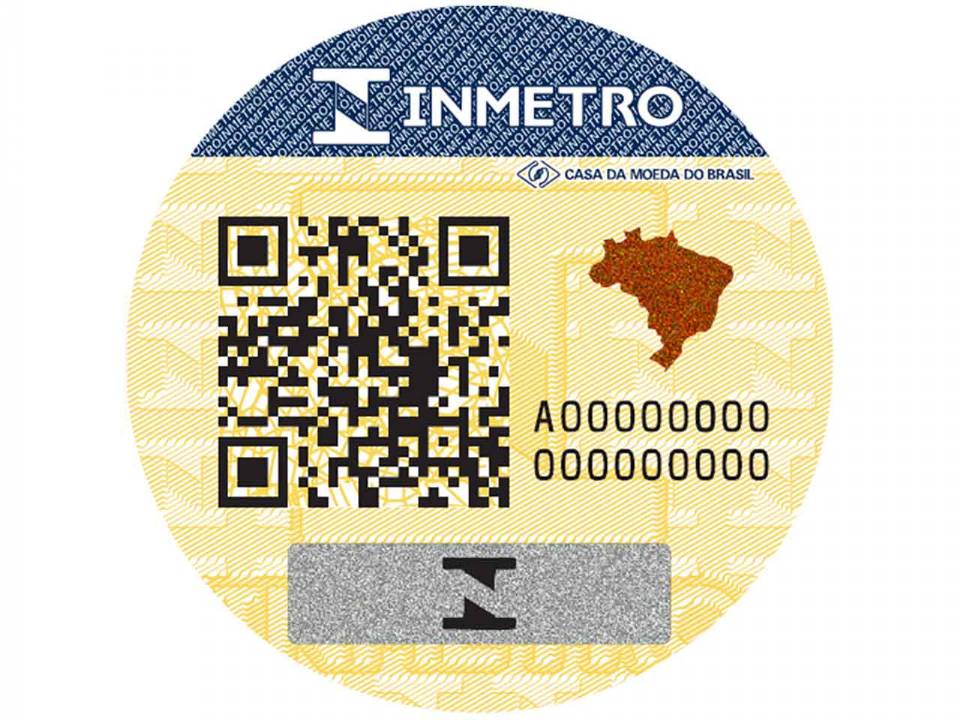 Detalhe do novo selo do Inmetro