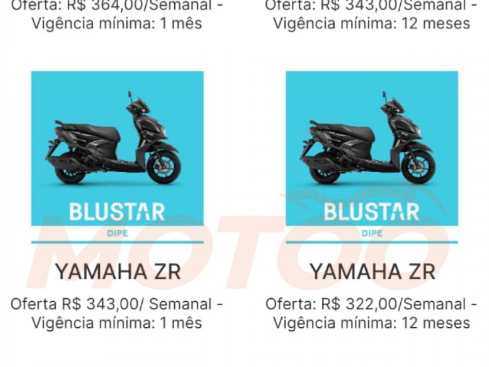 Yamaha ZR no aplicativo Blustar